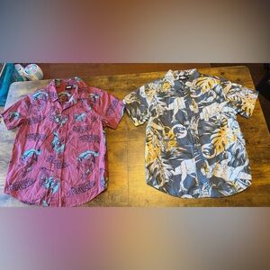 2 - Boys Button Up T-Shirts - Spiderman & Jurassic World